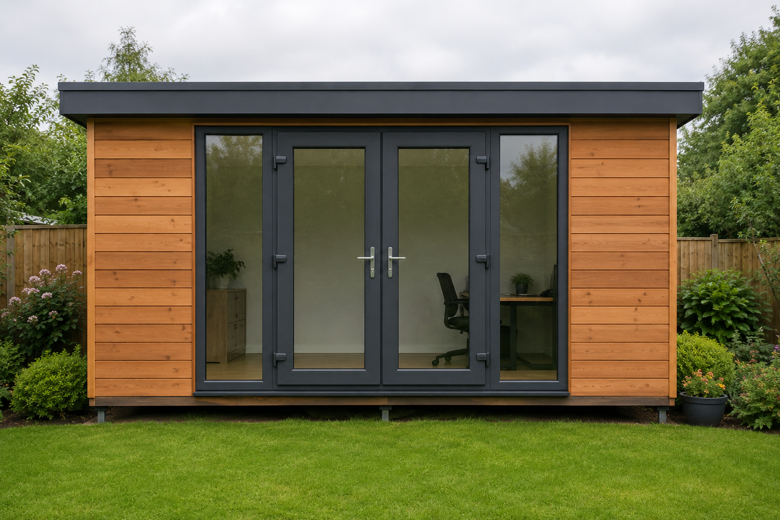 Compact Home Office 3.6x2.4m — cedar cladding